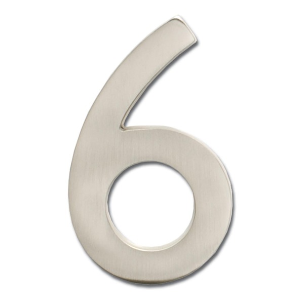 Architectural Mailboxes Brass 5 inch Floating House Number Satin Nickel 6 3585SN-6